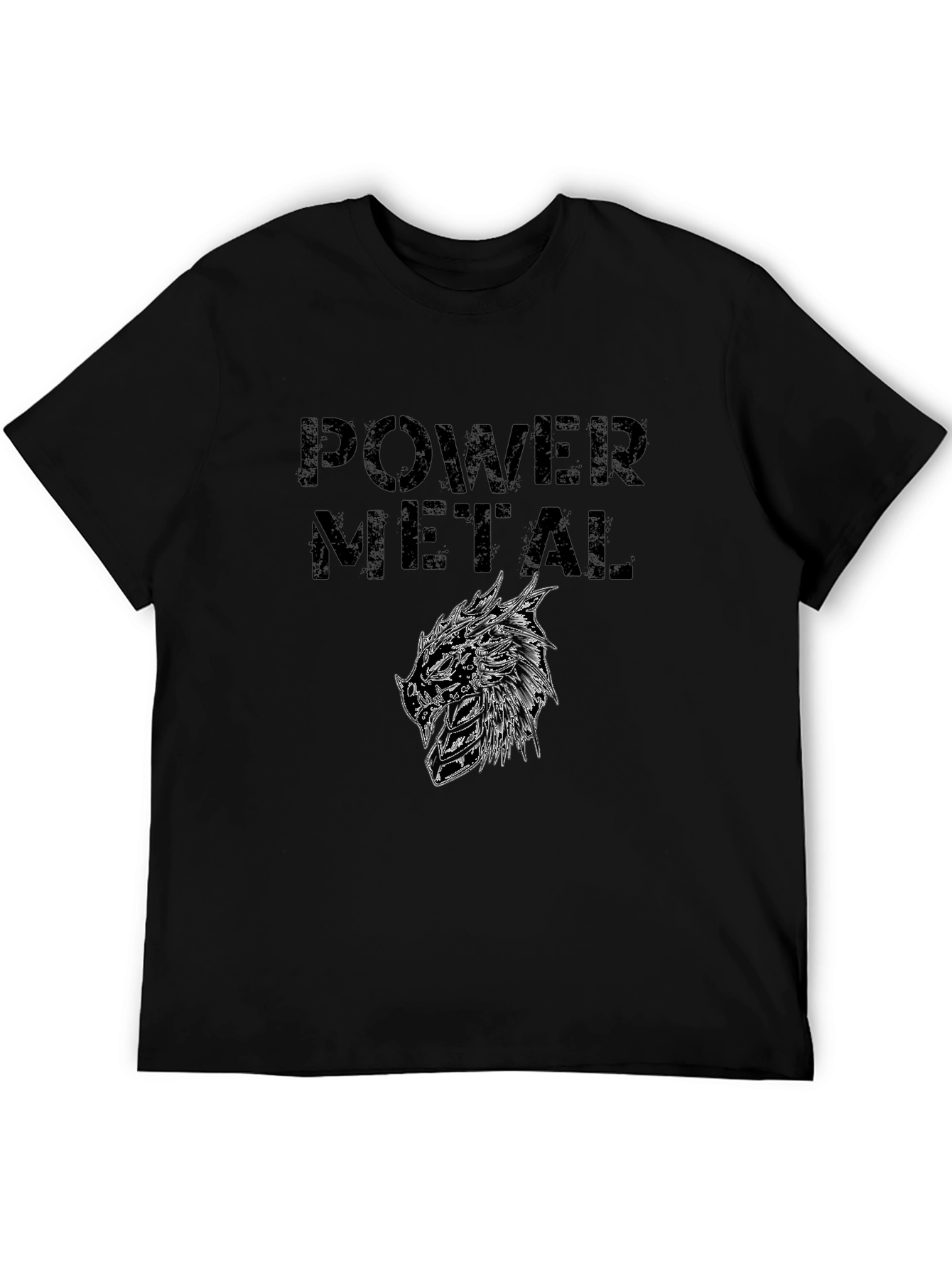 Power Metal Graphic Print Black T-Shirt