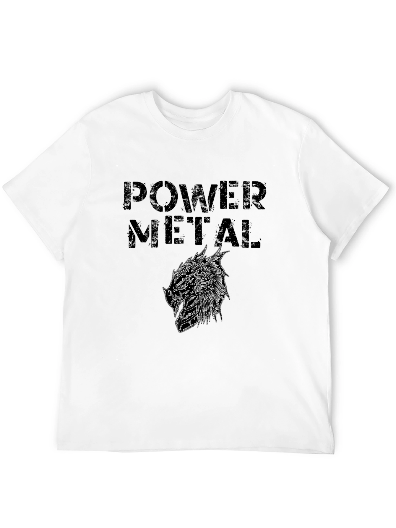 Power Metal Graphic Print Black T-Shirt
