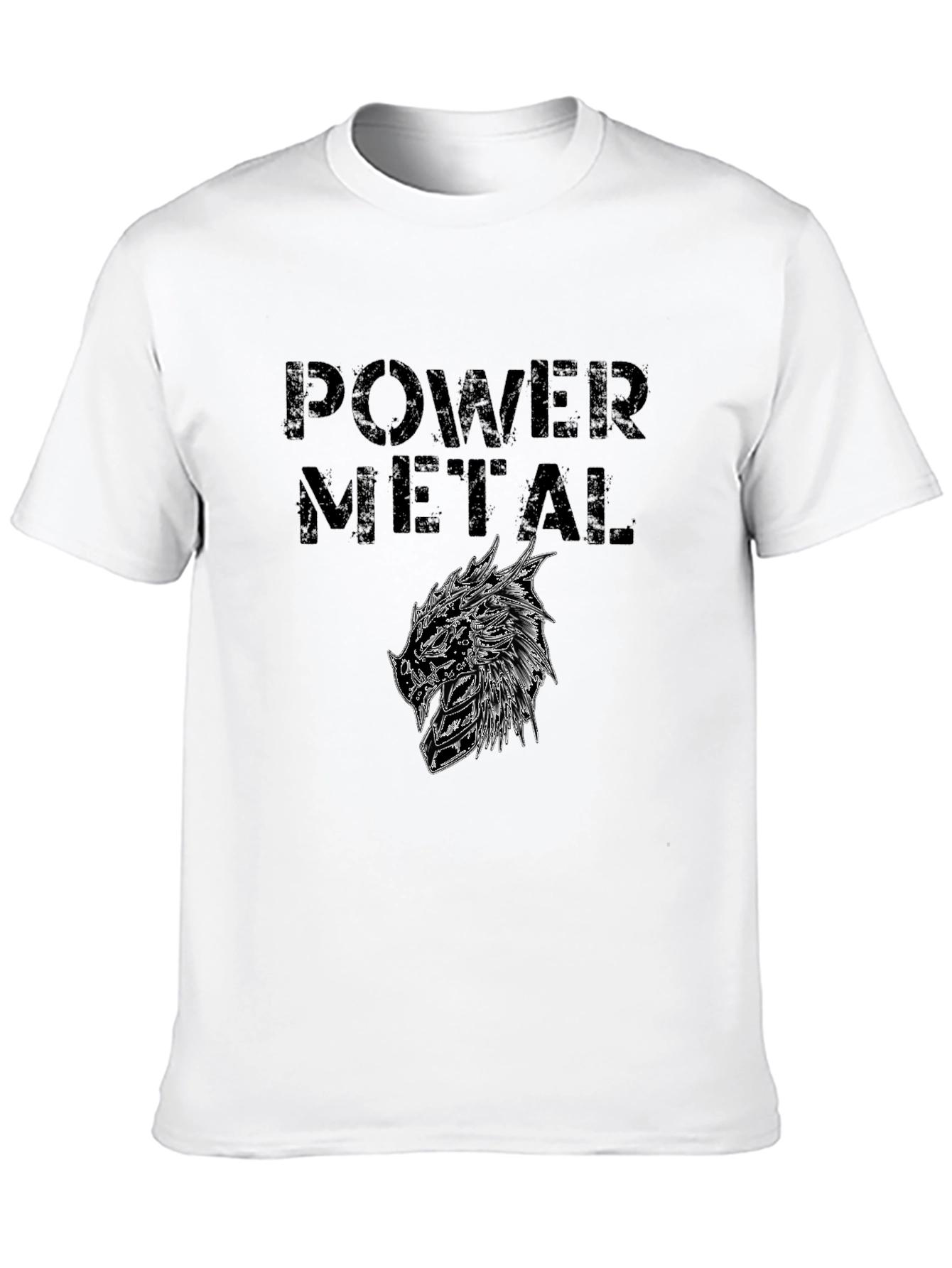 Power Metal Graphic Print Black T-Shirt
