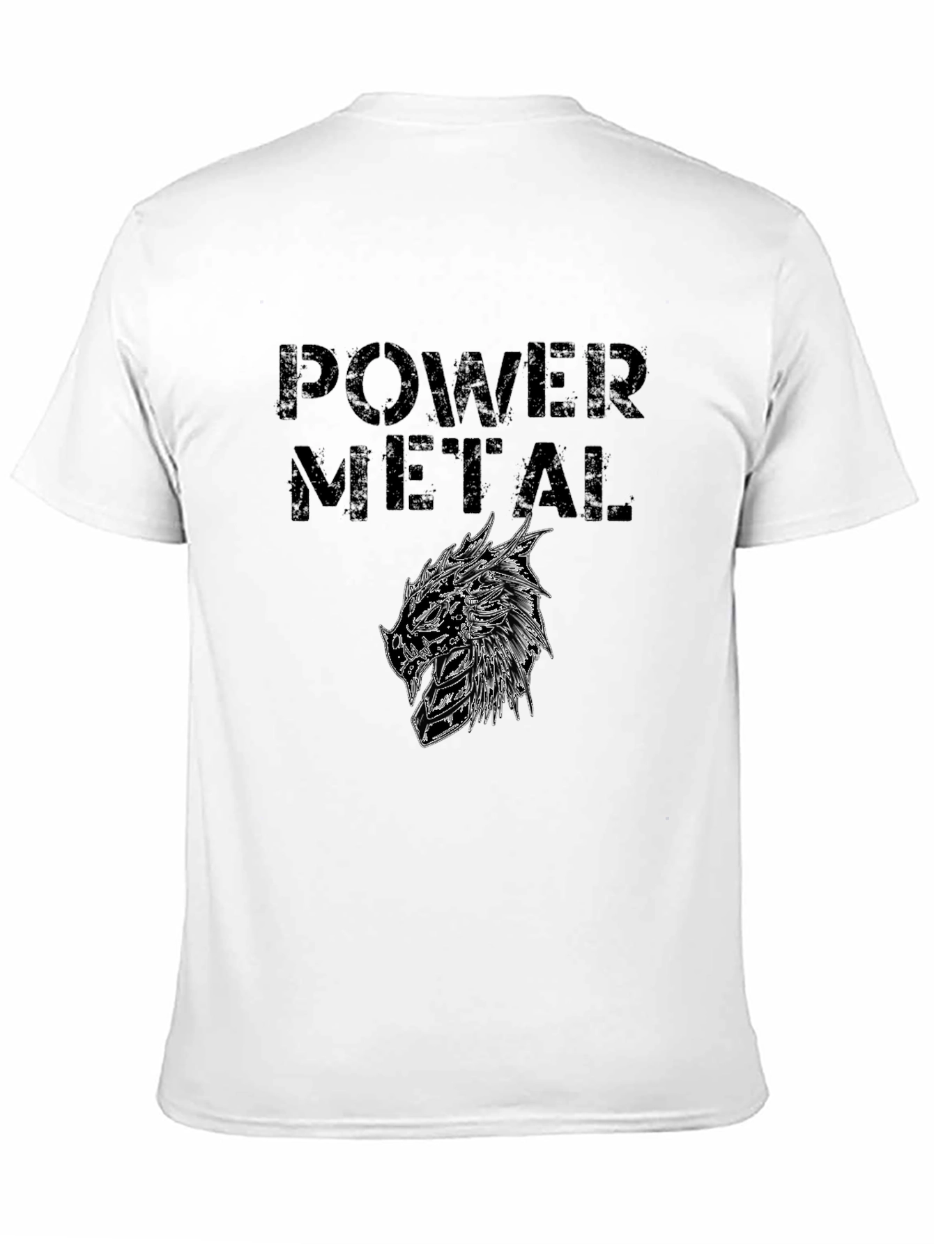 Power Metal Graphic Print Black T-Shirt