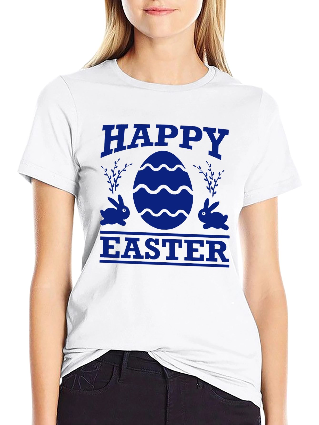Happy Easter T-Shirt - Egg & Bunny Design