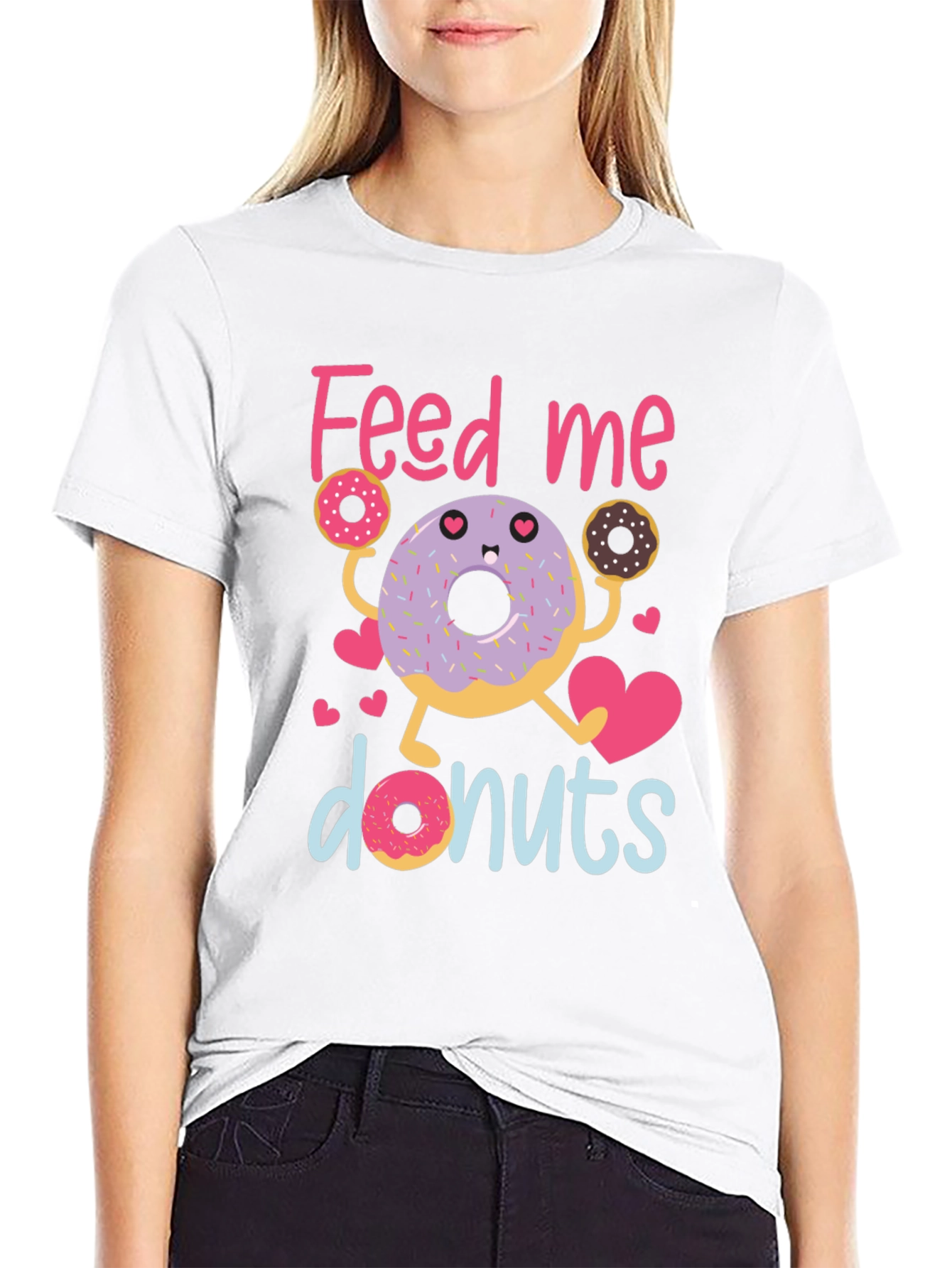 Feed Me Donuts T-Shirt - Cute Donut Lover Tee