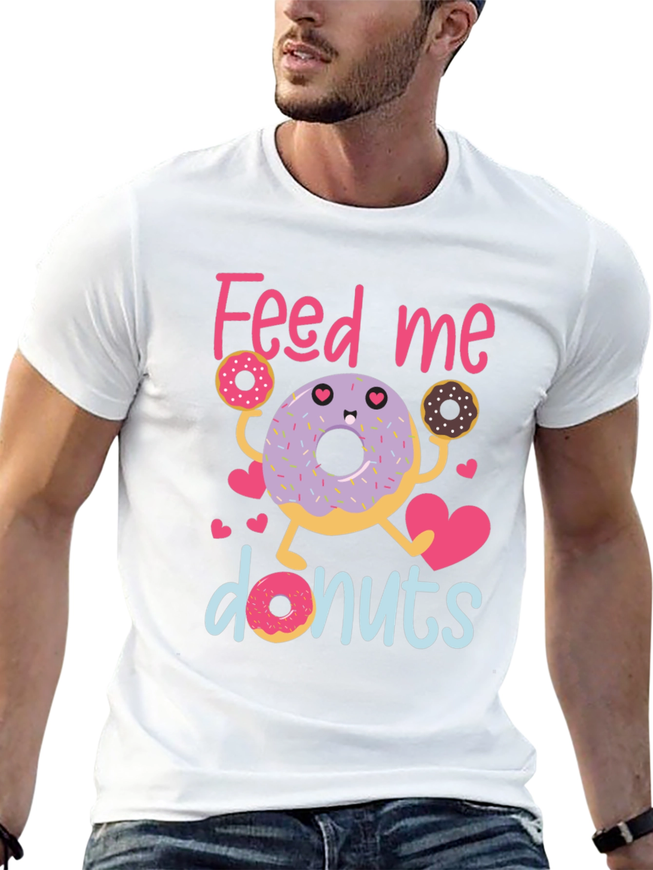 Feed Me Donuts T-Shirt - Cute Donut Lover Tee