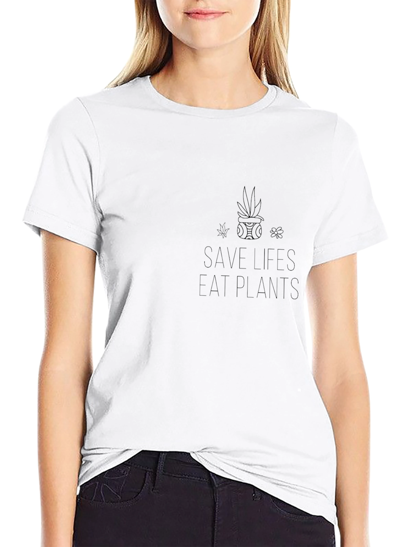 Save Lives Eat Plants Graphic T-Shirt