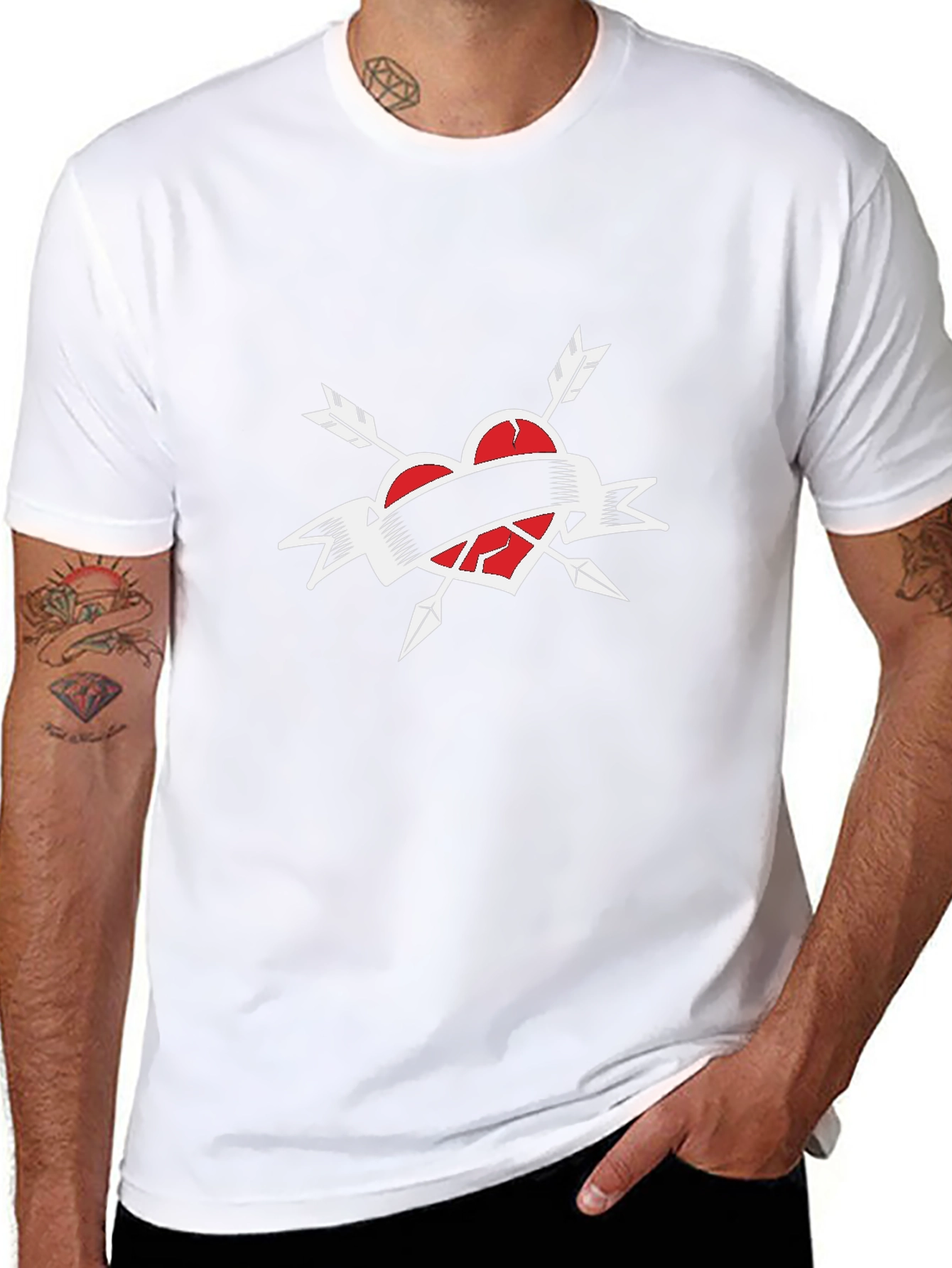 Broken Heart Arrow T-Shirt - Black