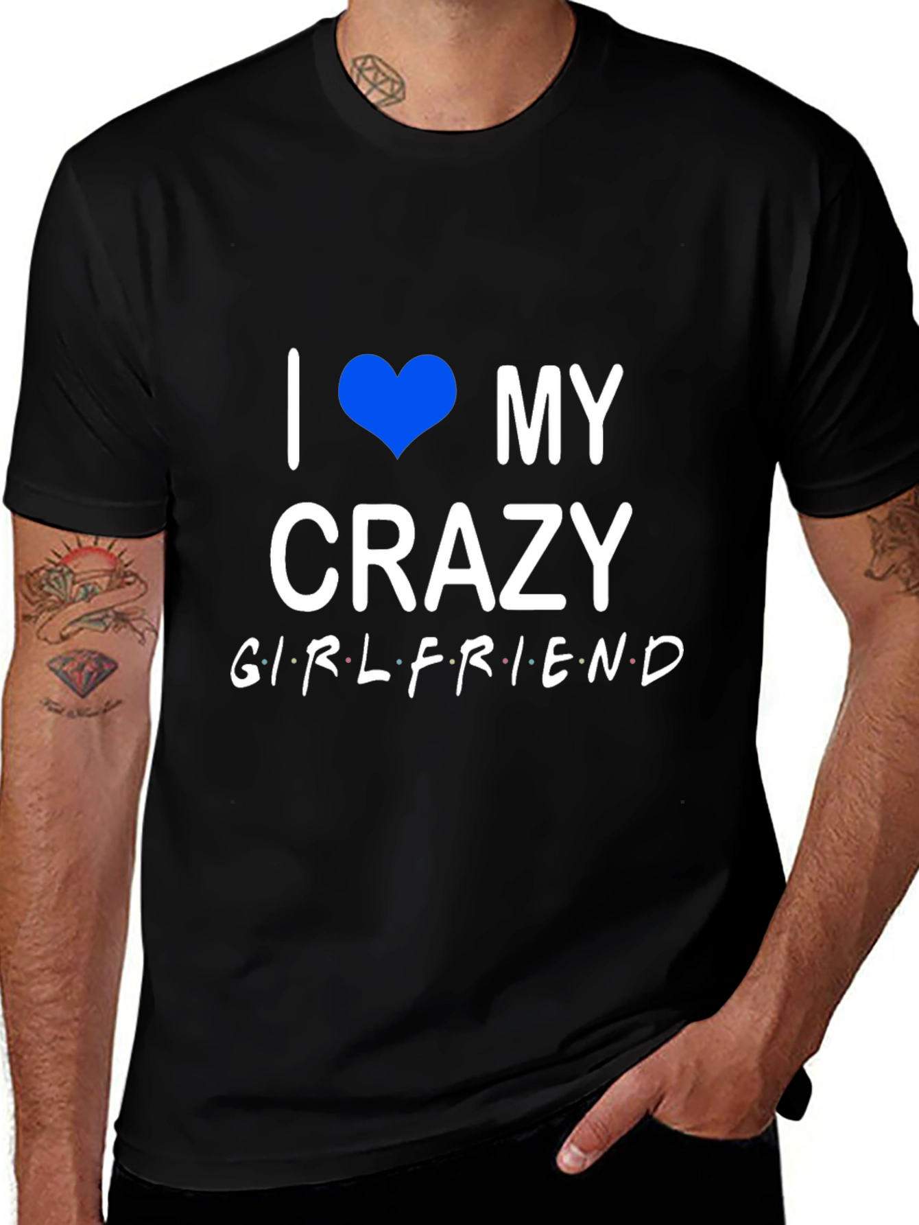 I Heart My Crazy Girlfriend Black T-Shirt