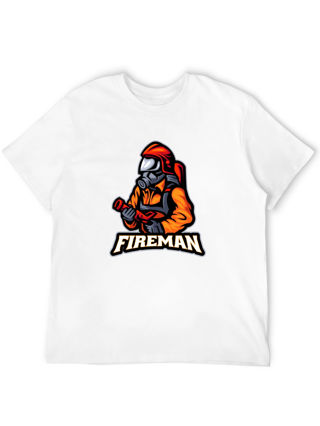 Fireman Graphic T-Shirt - Black Casual Tee