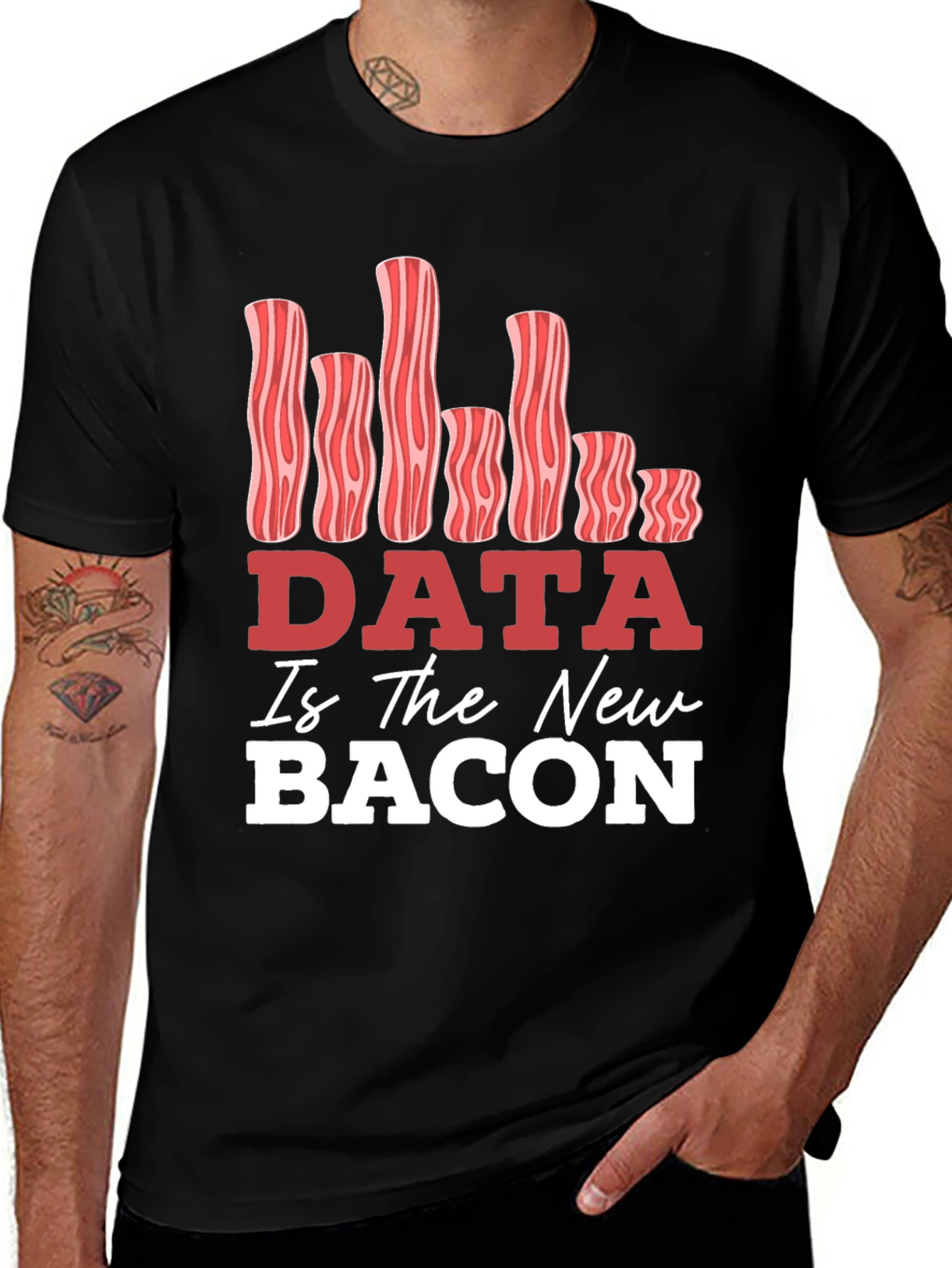 Data Is The New Bacon Graphic T-Shirt