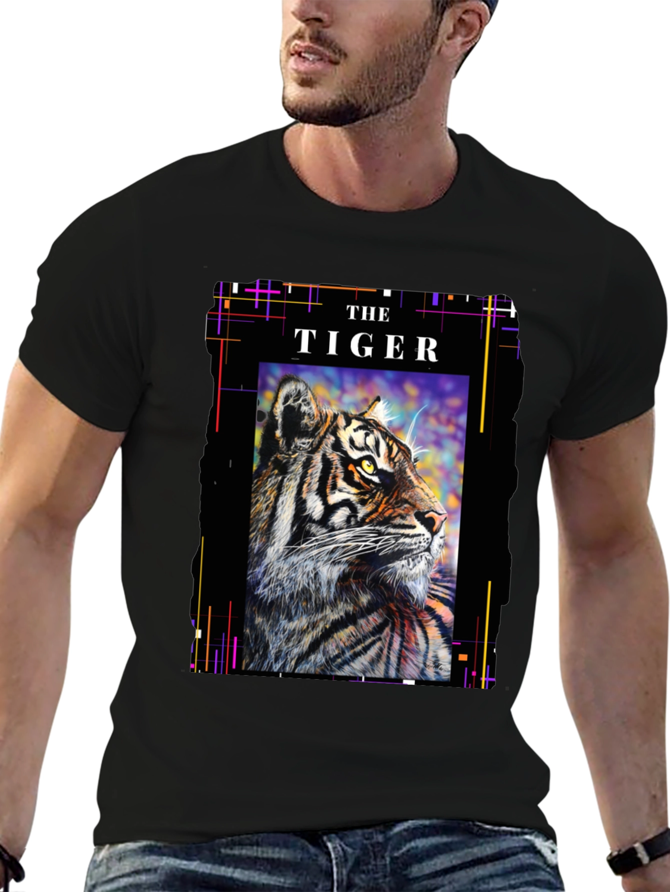 The Tiger Graphic T-Shirt - Stylish Black Tee