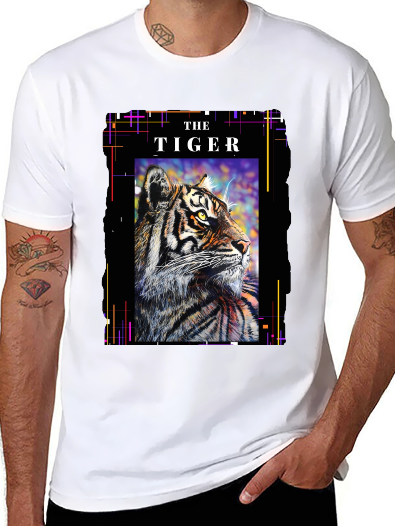 The Tiger Graphic T-Shirt - Stylish Black Tee