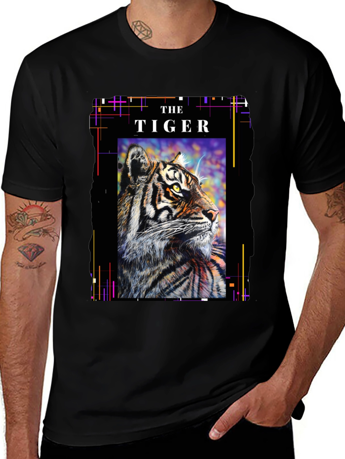 The Tiger Graphic T-Shirt - Stylish Black Tee