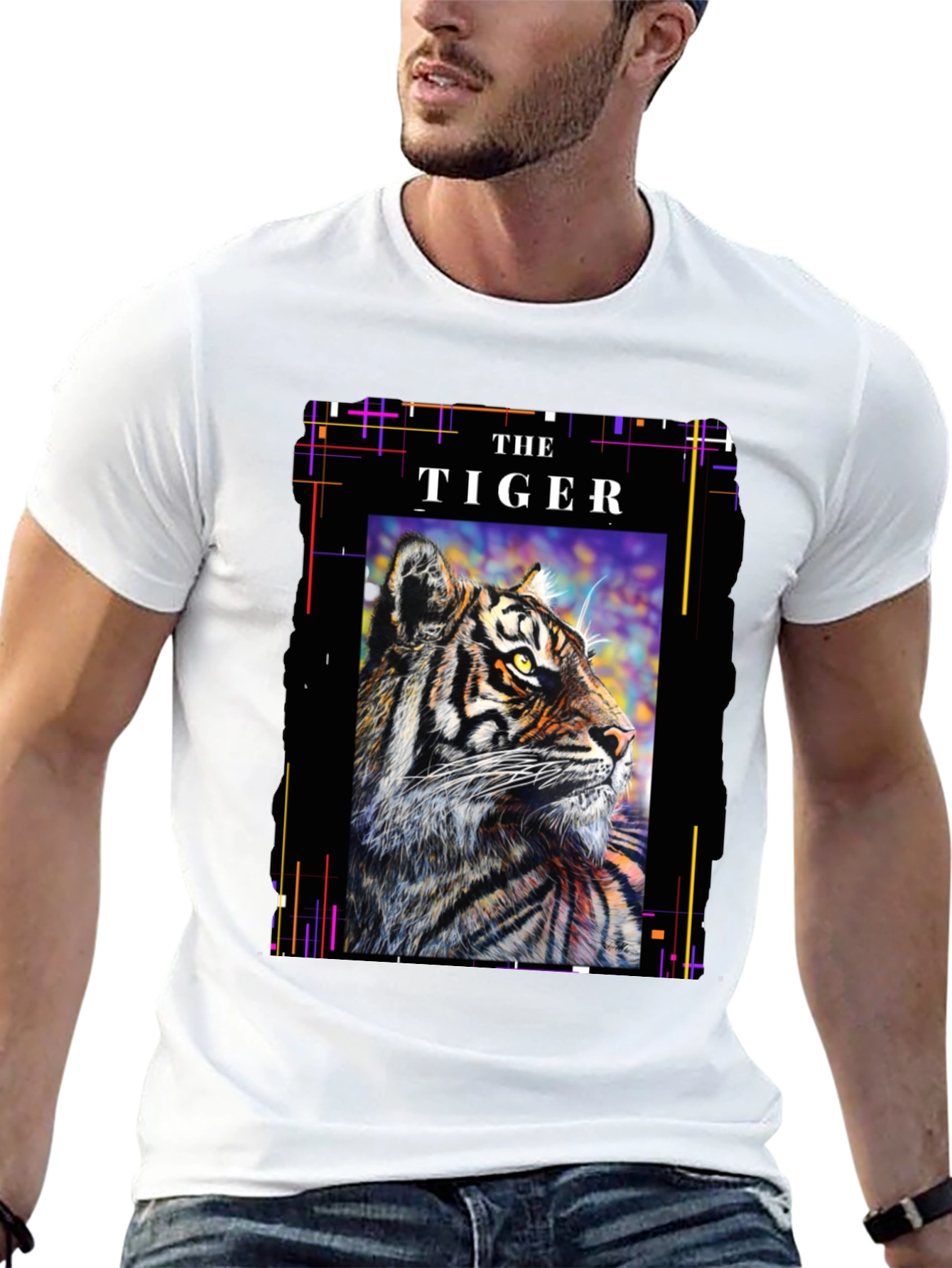 The Tiger Graphic T-Shirt - Stylish Black Tee