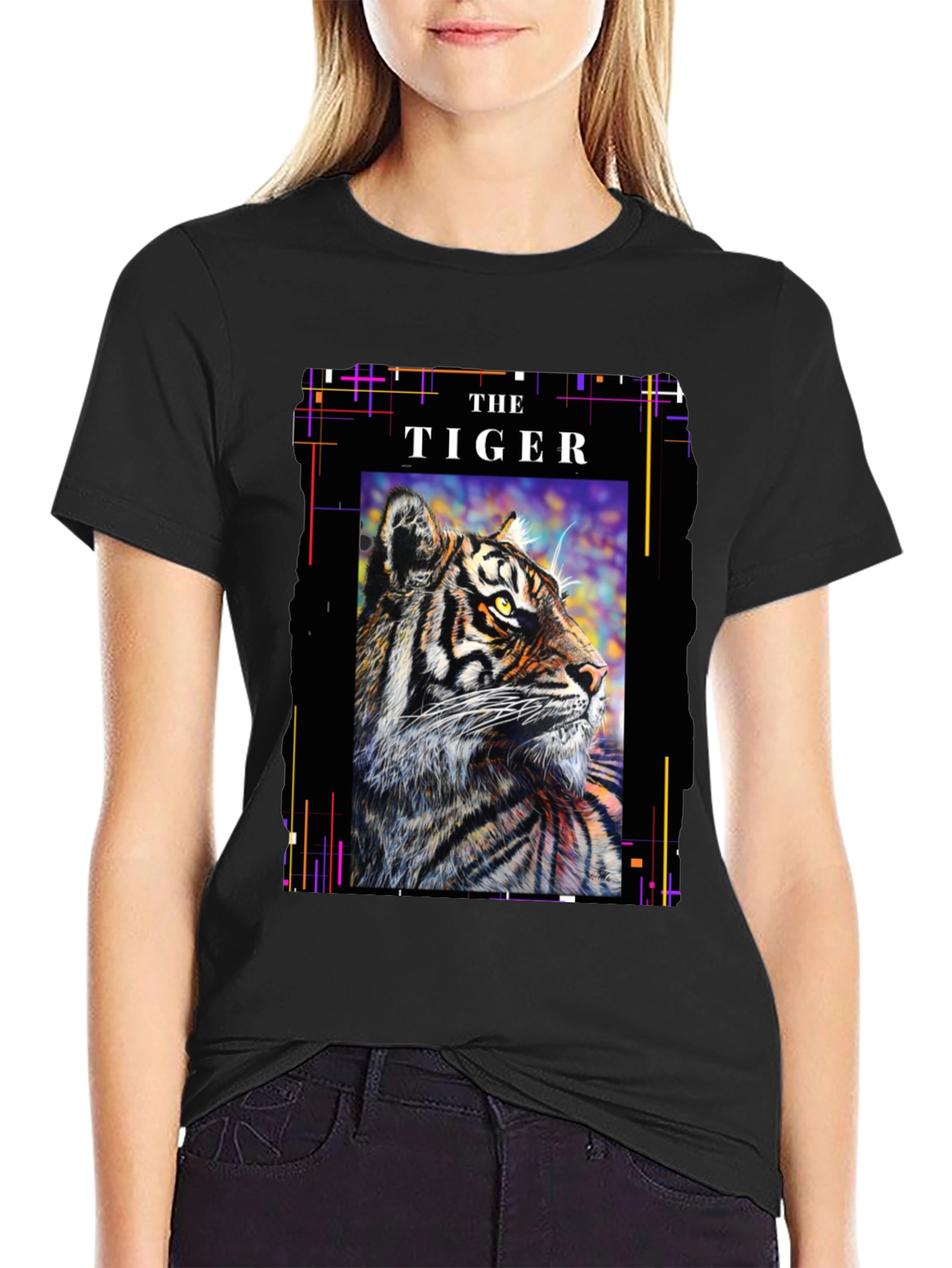 The Tiger Graphic T-Shirt - Stylish Black Tee