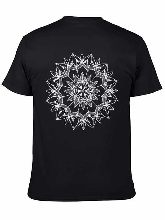 Black T-Shirt with Mandala Graphic