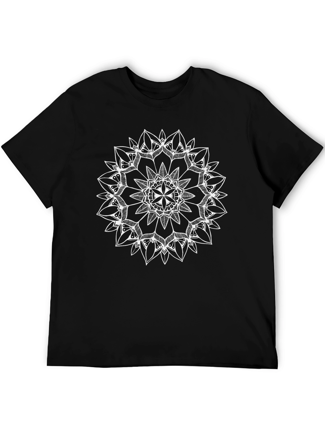 Black T-Shirt with Mandala Graphic