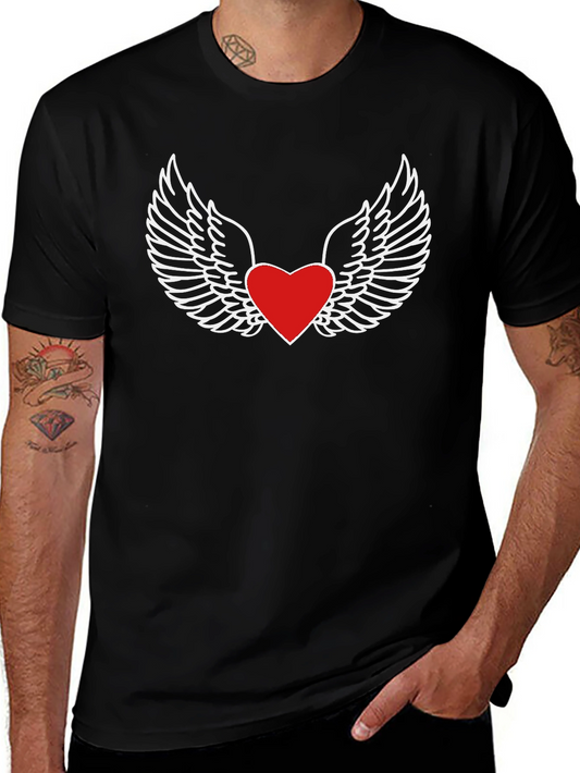 Heart With Wings Graphic Tee - Classic Black T-Shirt