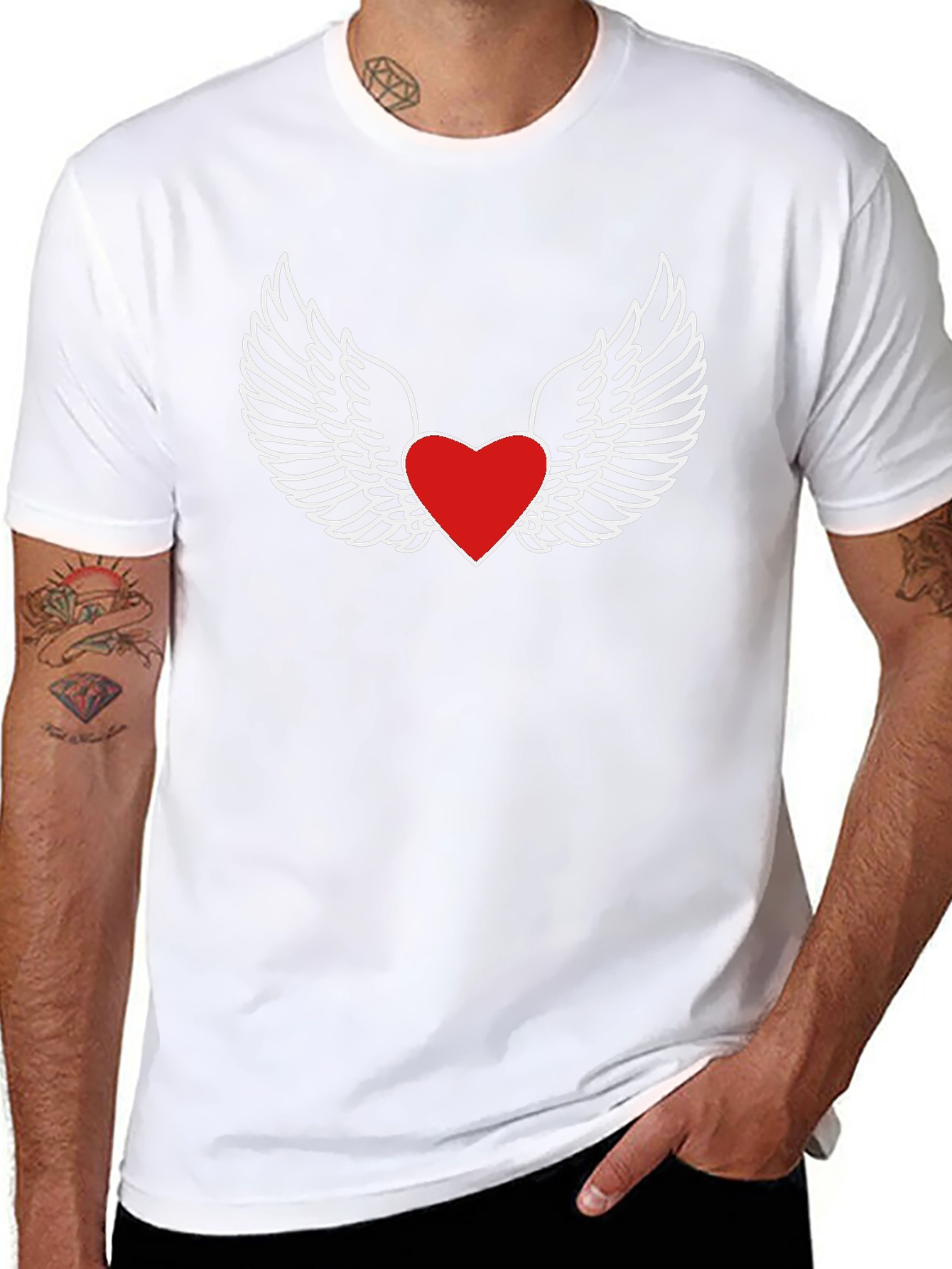 Heart With Wings Graphic Tee - Classic Black T-Shirt