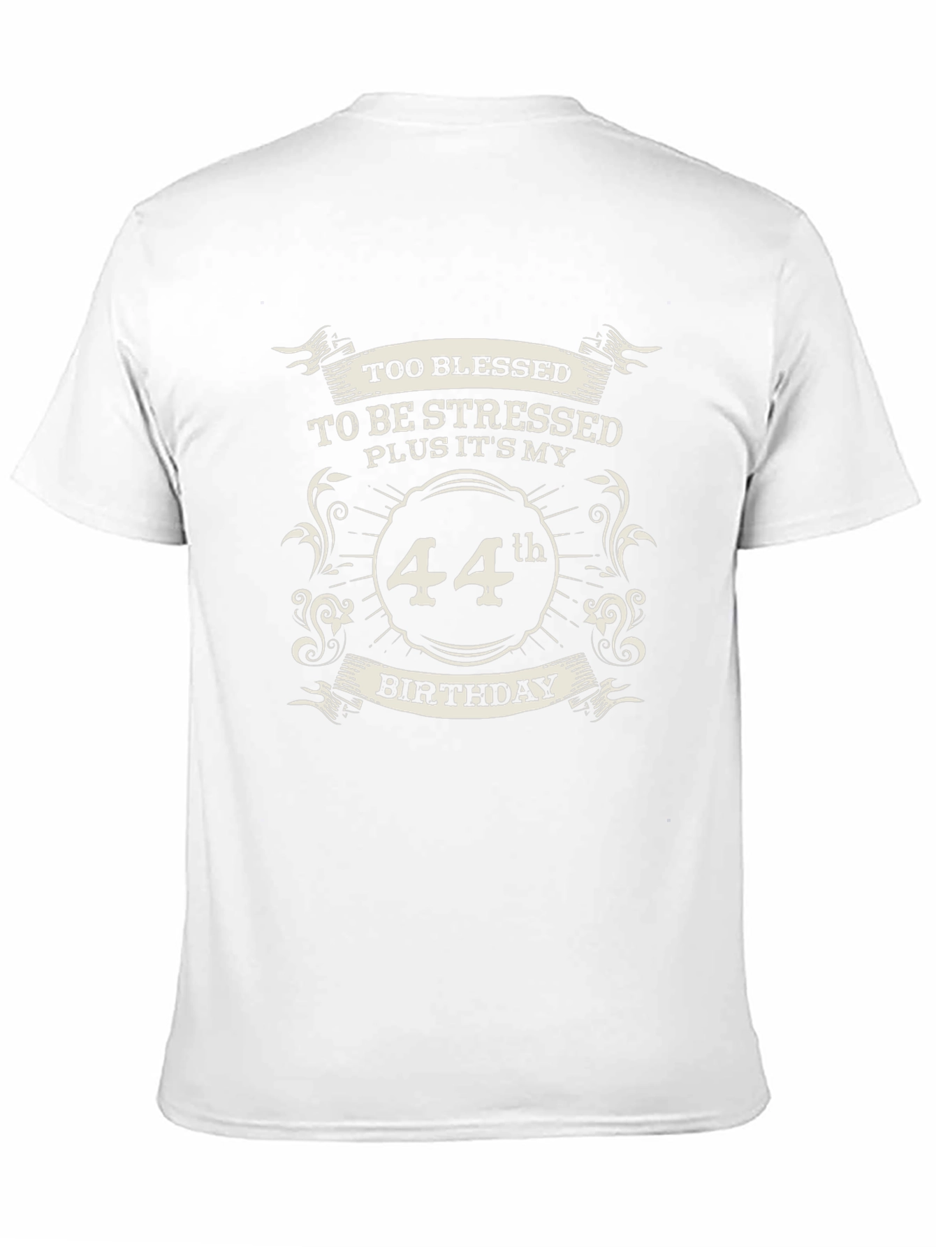 Too Blessed 44th Birthday Black T-Shirt