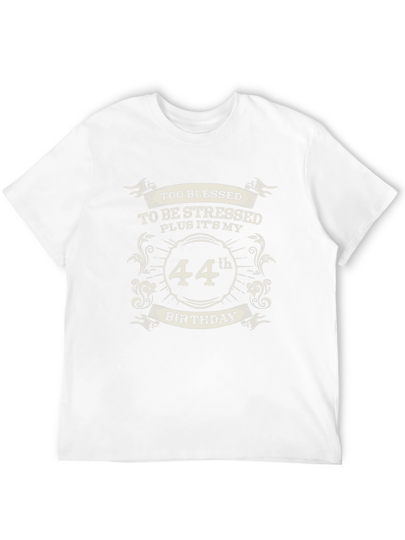 Too Blessed 44th Birthday Black T-Shirt