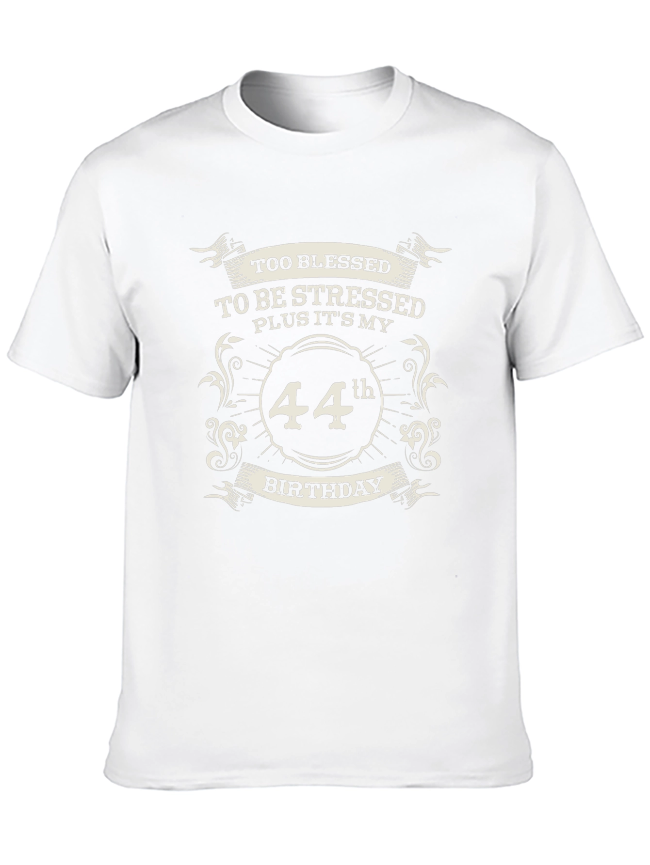 Too Blessed 44th Birthday Black T-Shirt