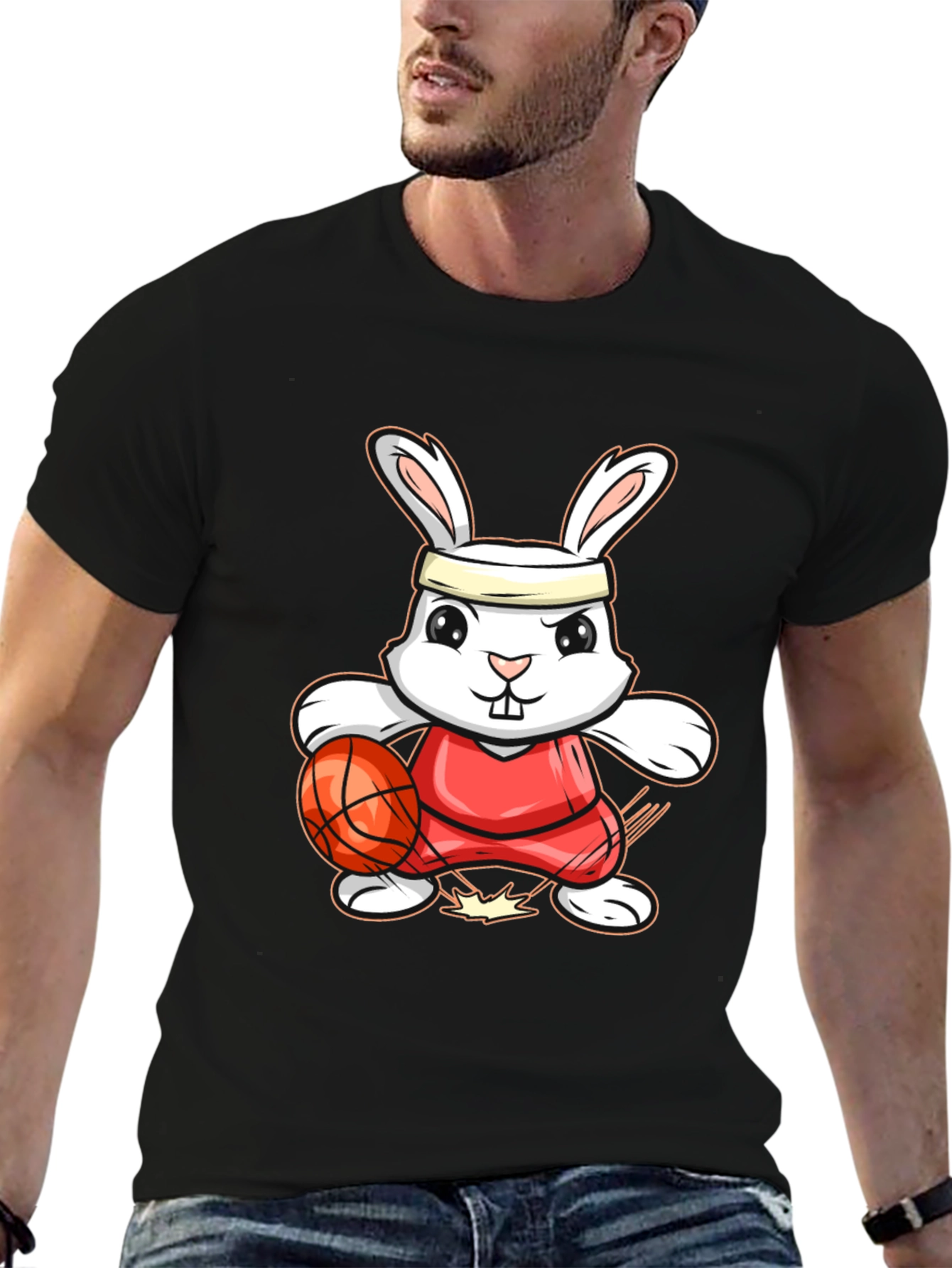 Bunny Basketball Player Graphic Tee