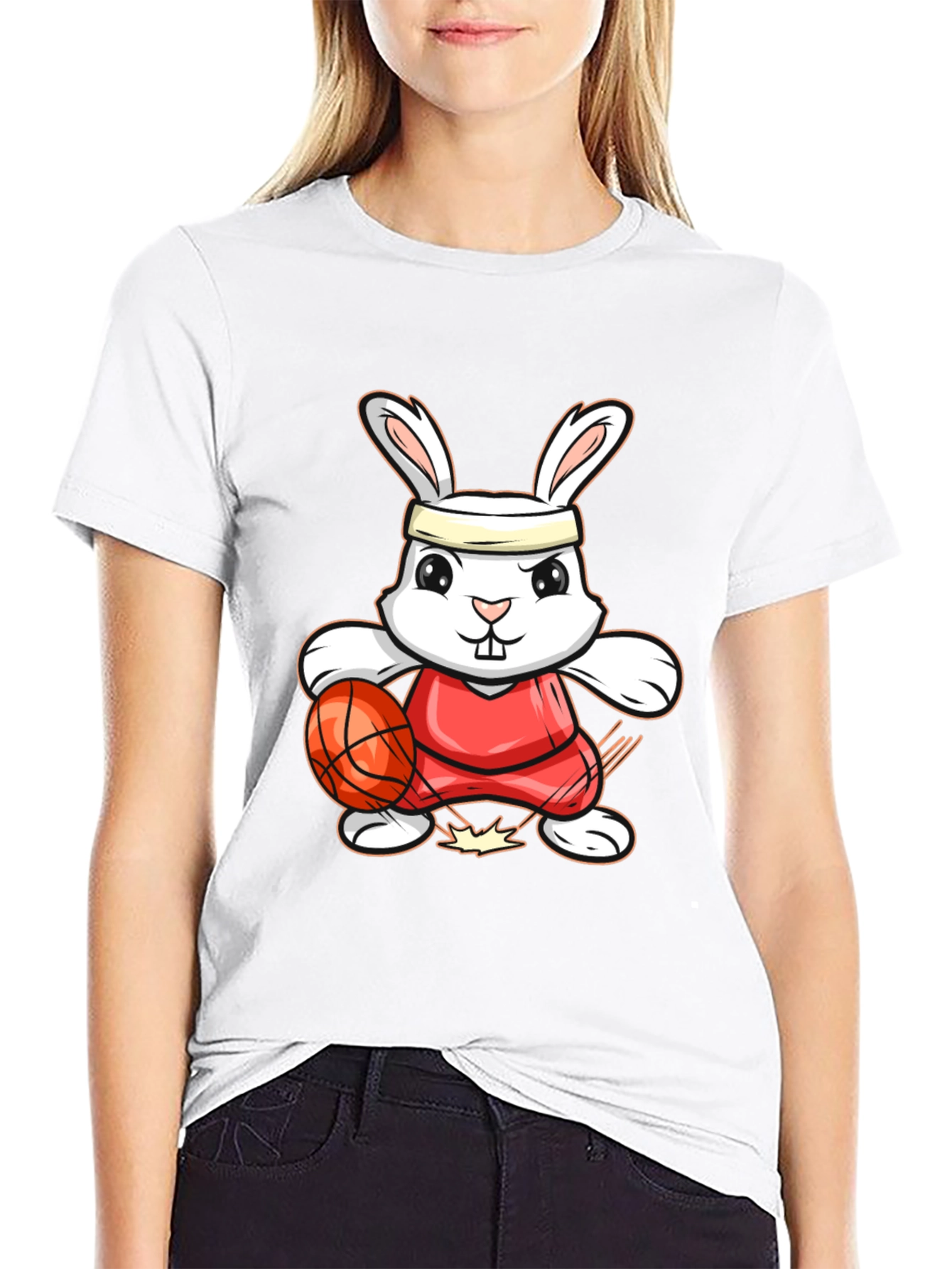Bunny Basketball Player Graphic Tee