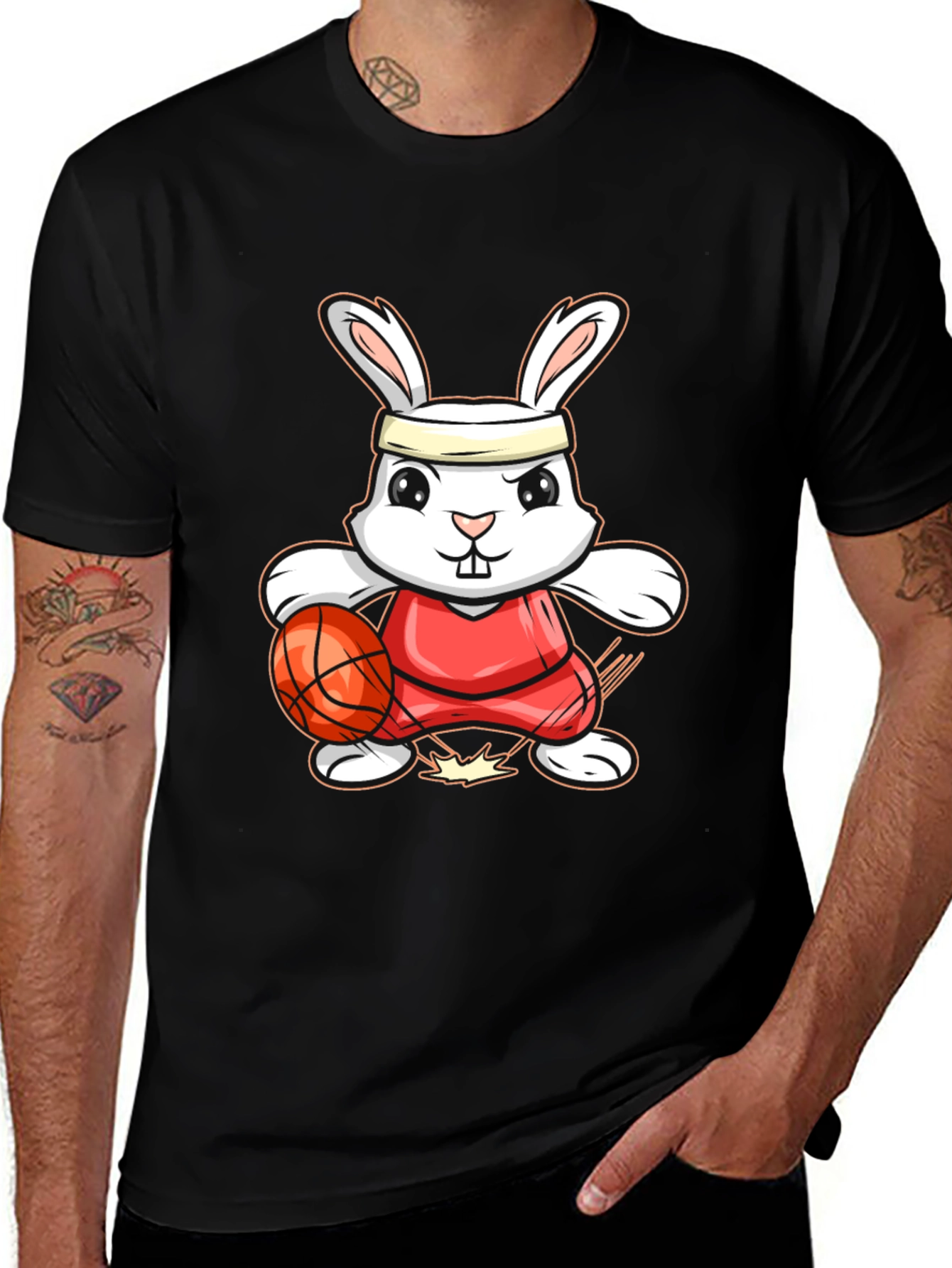 Bunny Basketball Player Graphic Tee