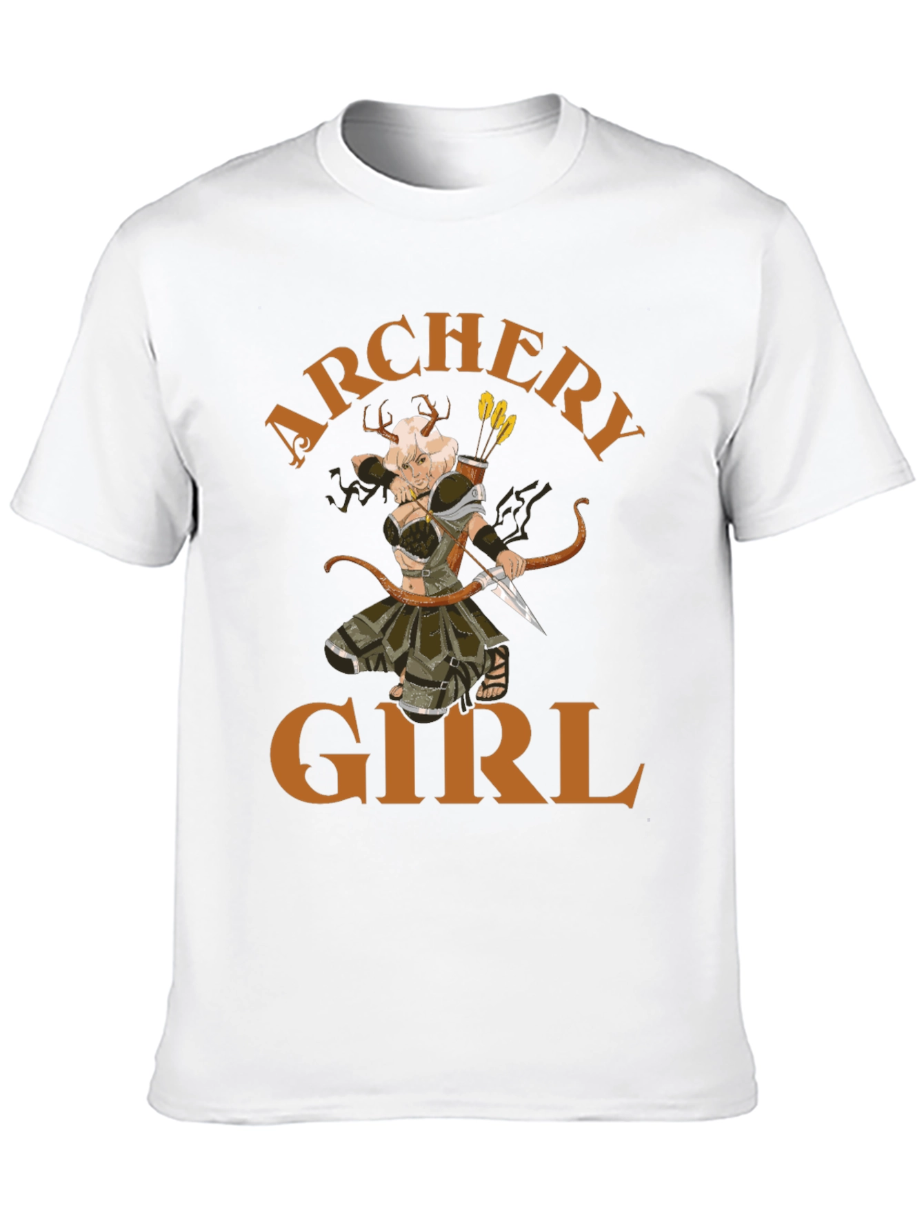 Archery Girl Graphic Tee - Black Cotton T-Shirt