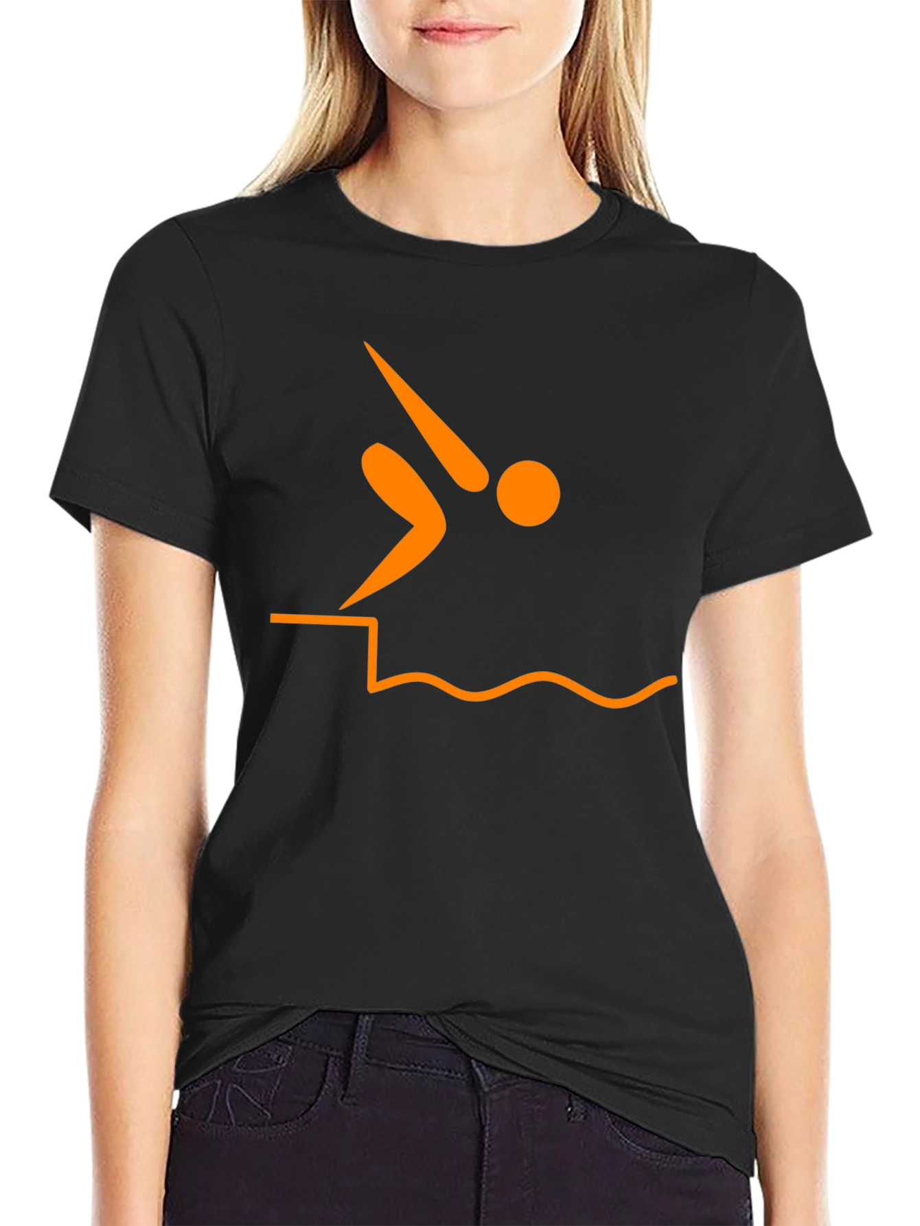 Diver Silhouette Graphic Tee - Black T-Shirt