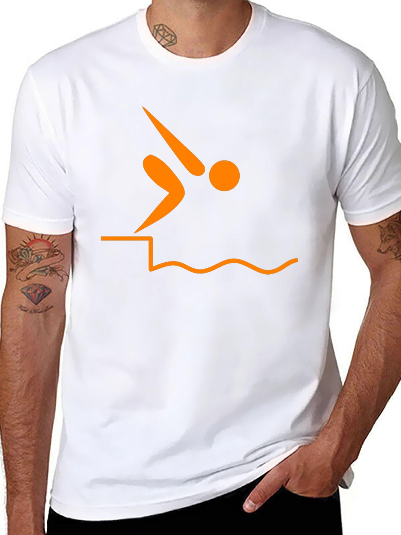 Diver Silhouette Graphic Tee - Black T-Shirt