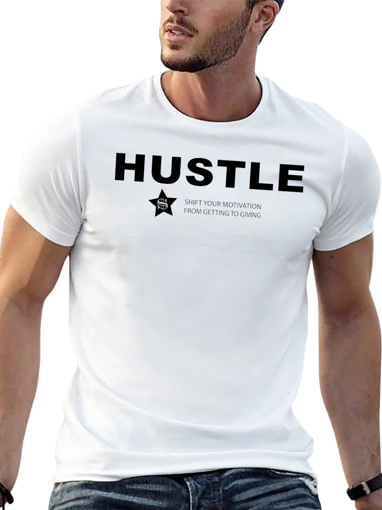 Hustle Graphic T-Shirt - Motivational Design