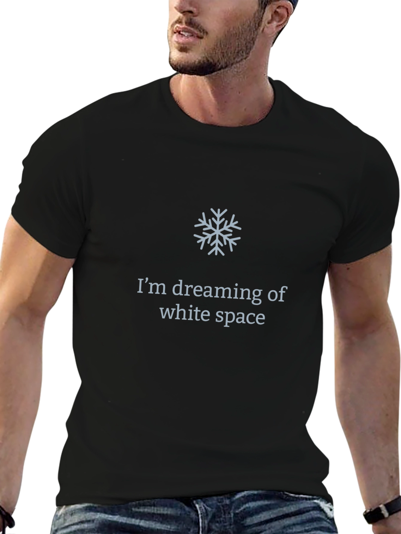 Dreaming of White Space Black T-Shirt