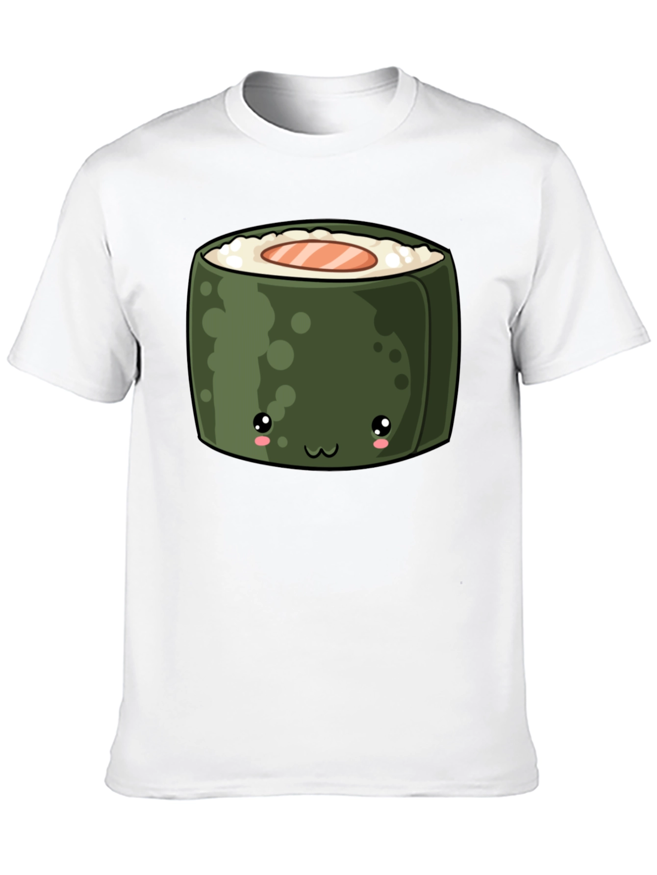 Kawaii Sushi Roll Graphic T-Shirt - Unisex Black Tee