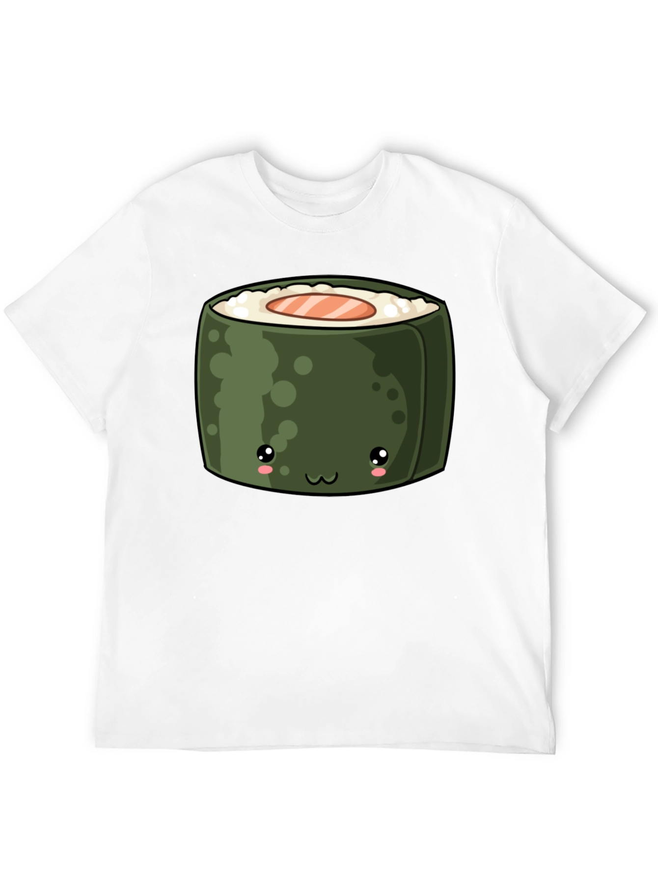 Kawaii Sushi Roll Graphic T-Shirt - Unisex Black Tee