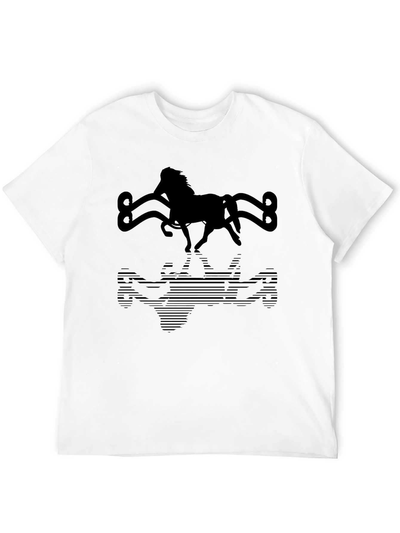 Horse Silhouette Graphic Tee - Black Cotton Blend
