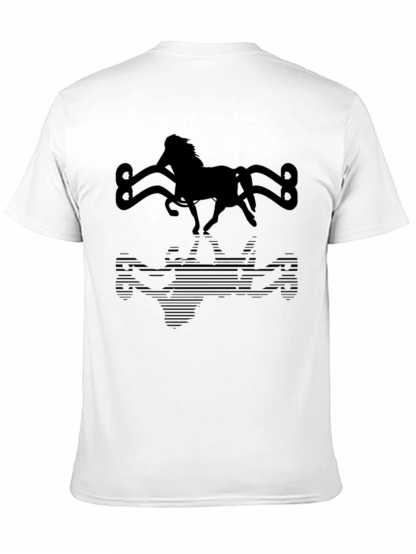 Horse Silhouette Graphic Tee - Black Cotton Blend