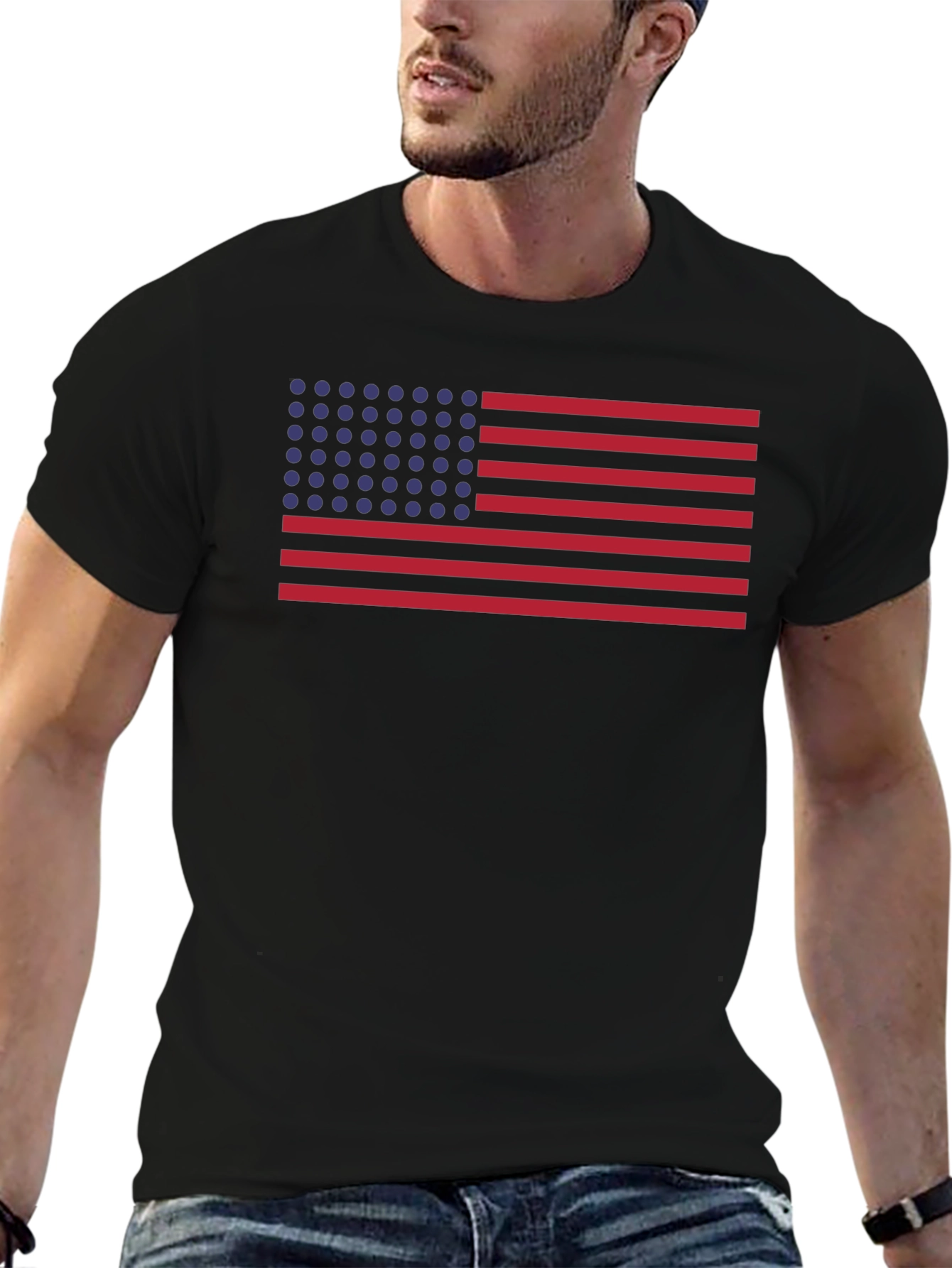 Retro American Flag Graphic T-Shirt