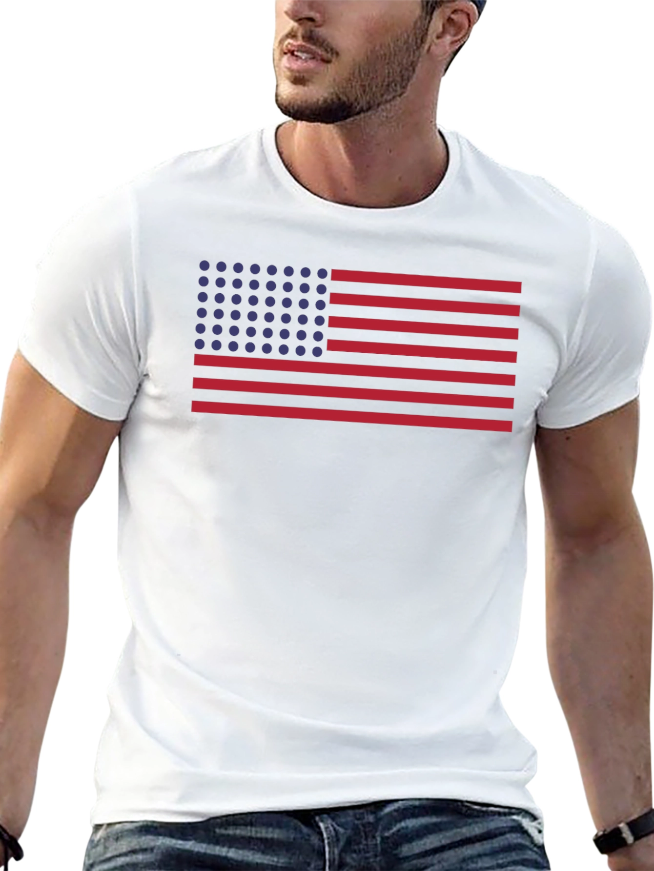 Retro American Flag Graphic T-Shirt