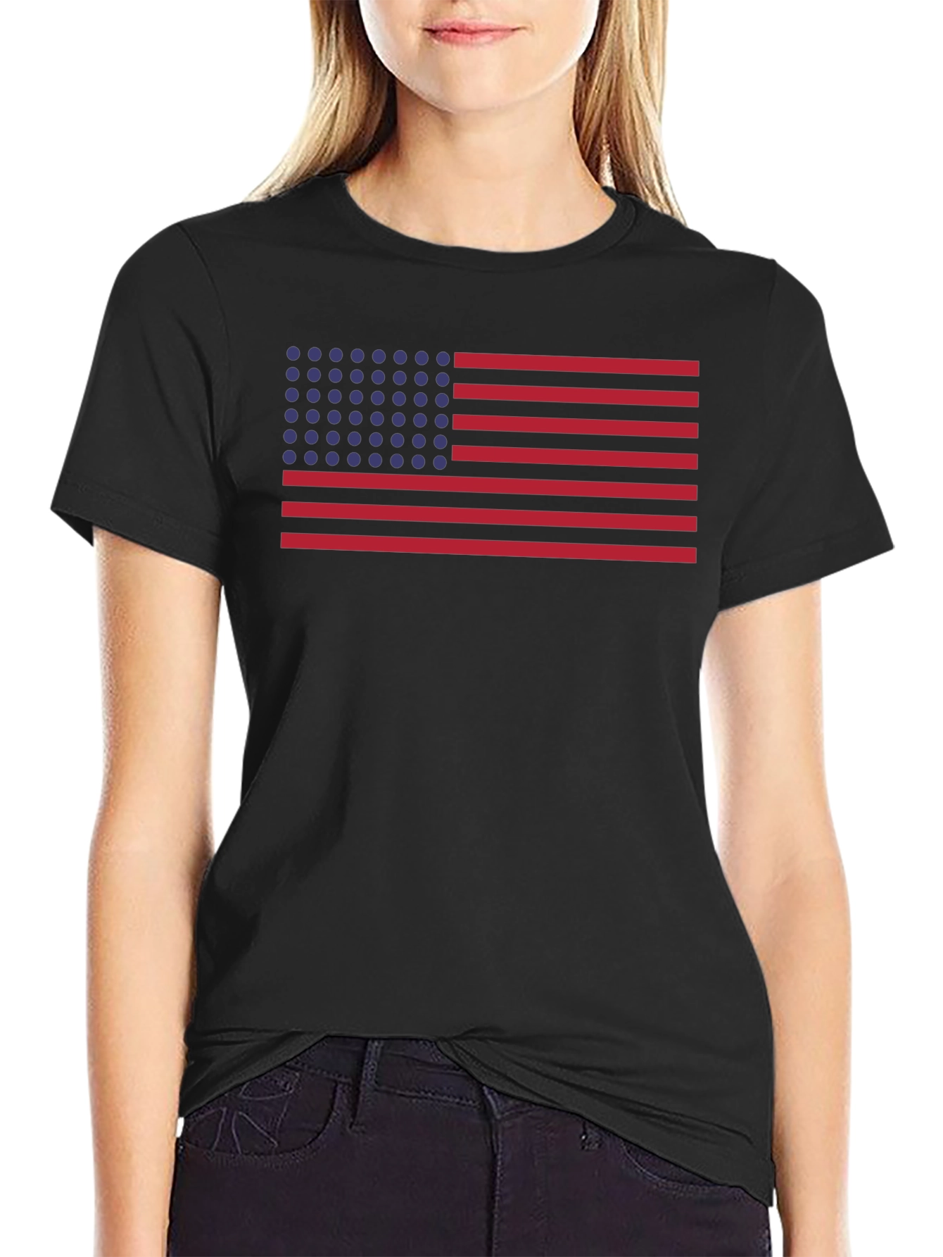 Retro American Flag Graphic T-Shirt