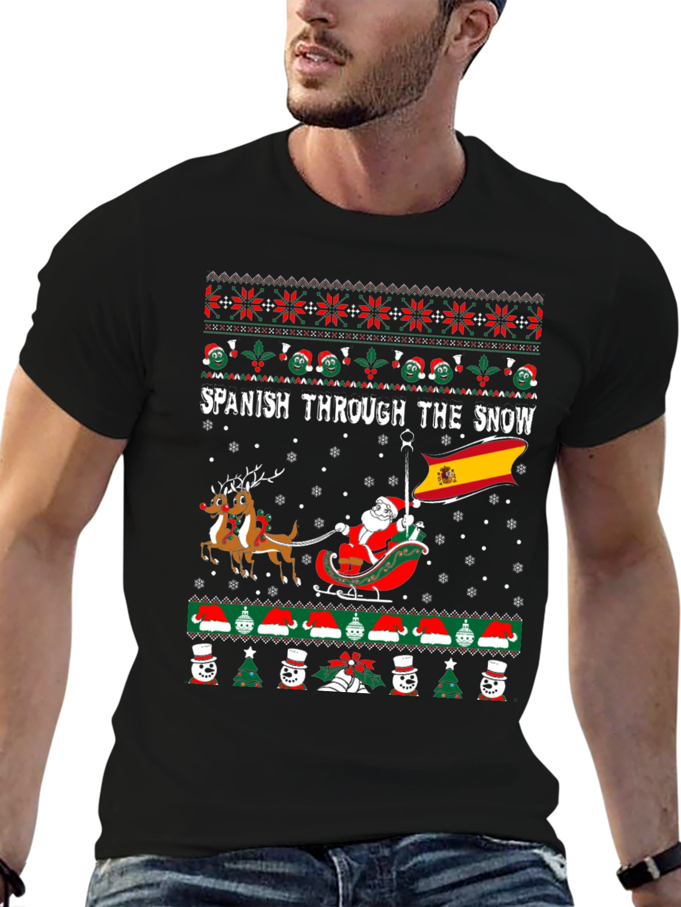 Spanish Through the Snow Ugly Christmas T-Shirt