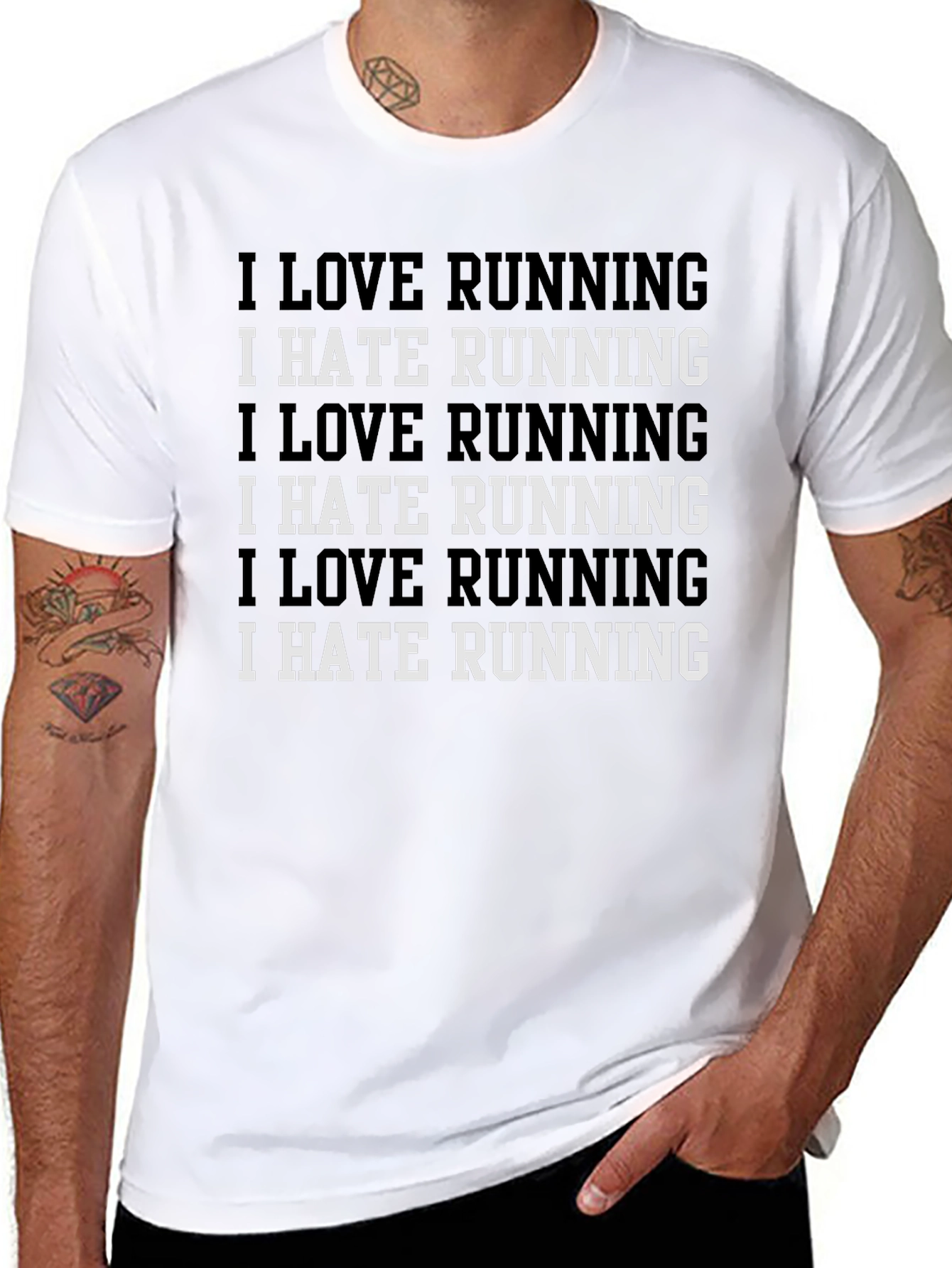 I Love Running/Hate Running Graphic Tee - Black