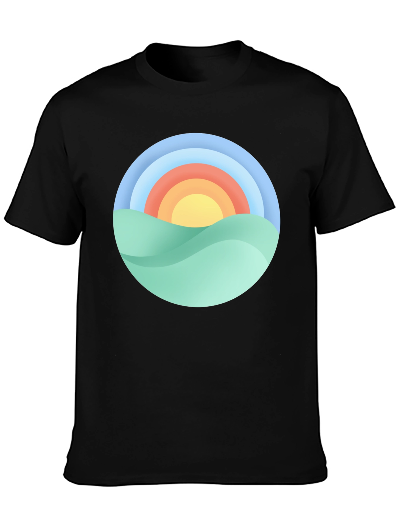 Sunset Graphic Print Crew Neck T-Shirt