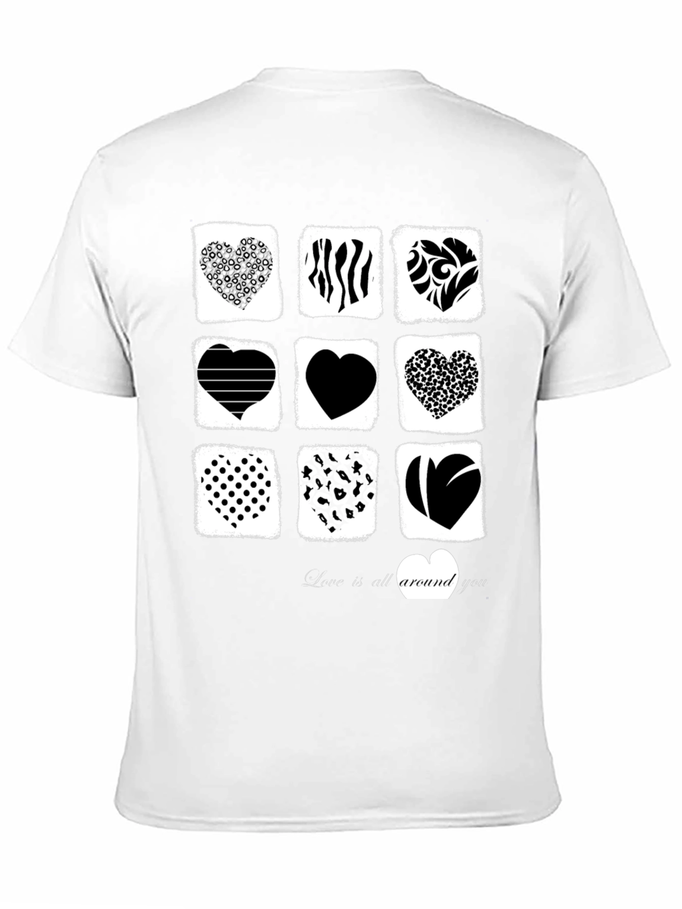 Heart Patterned Graphic T-Shirt