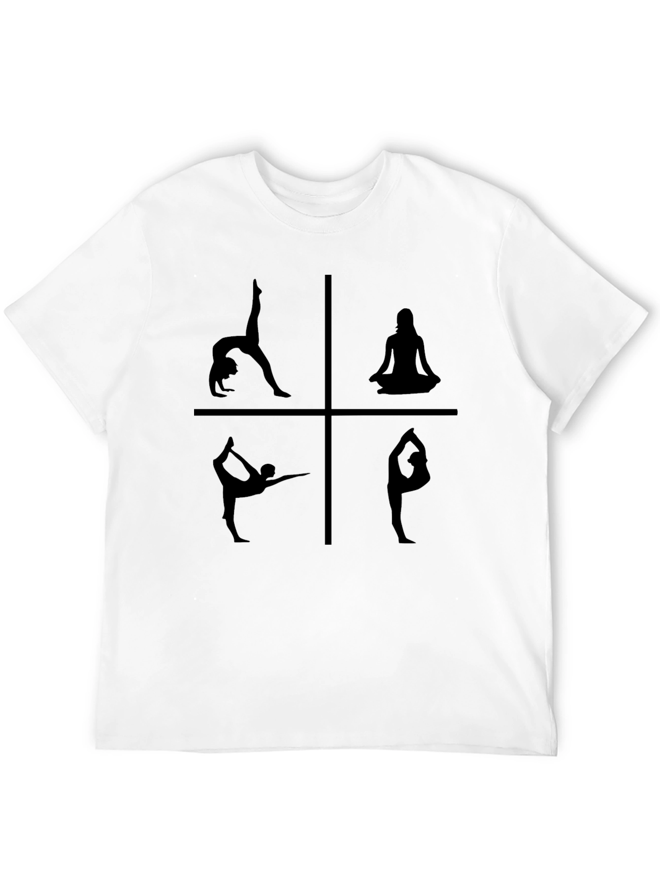 Yoga Pose Graphic Black T-Shirt