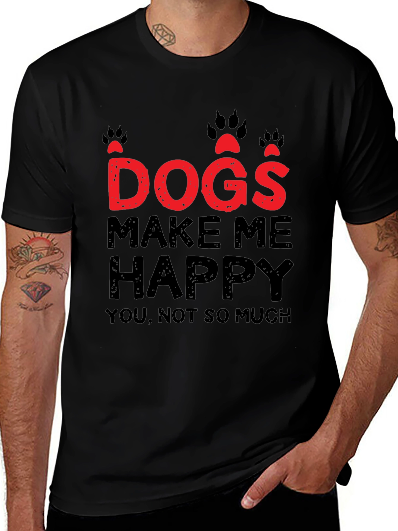 Dogs Make Me Happy Graphic T-Shirt