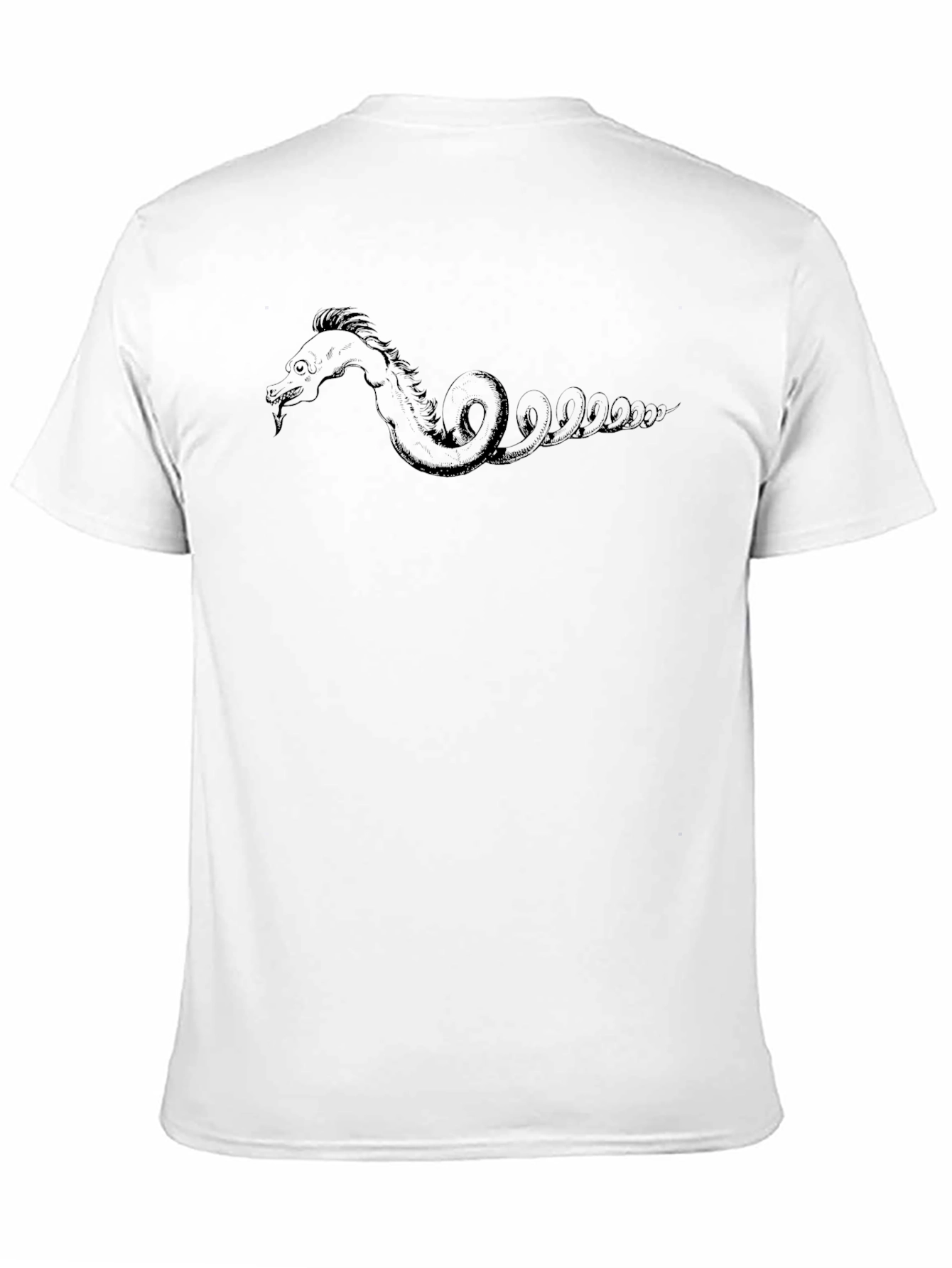 Sea Serpent Graphic Tee - Black Cotton T-Shirt