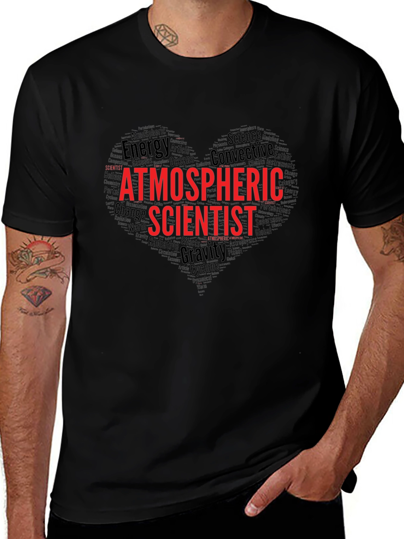 Atmospheric Scientist Heart Word Cloud T-Shirt