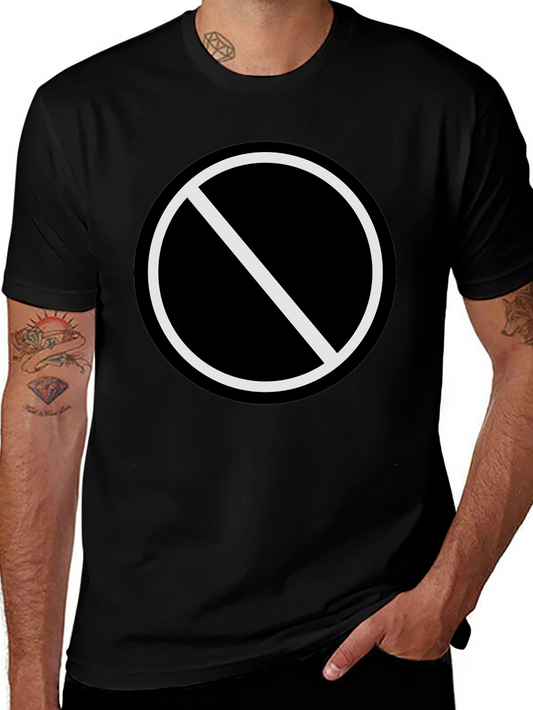 Black T-Shirt with No Symbol Graphic Print