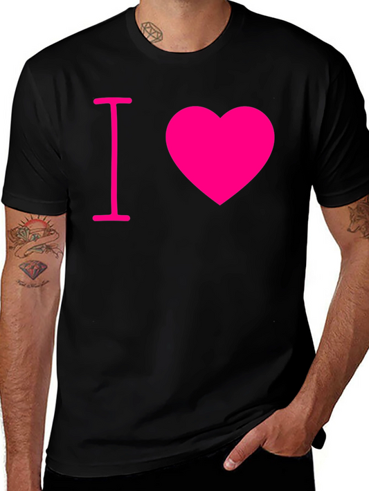 I Heart Graphic Tee - Black T-Shirt with Pink Design