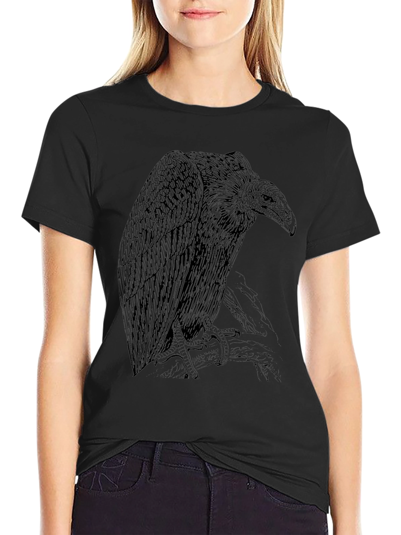Vulture Graphic Tee - Edgy Bird Design